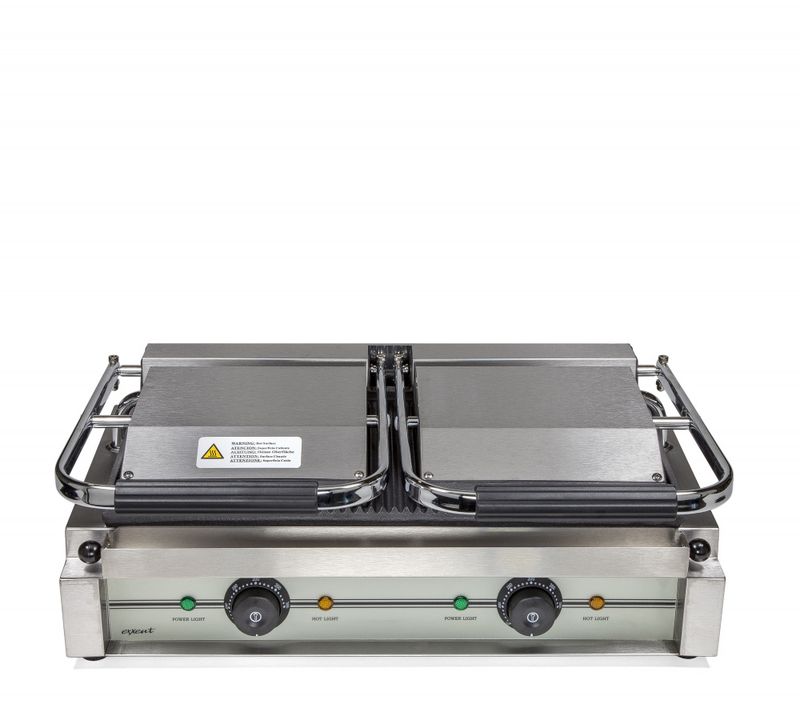 Pressgrill dobbel, rillet